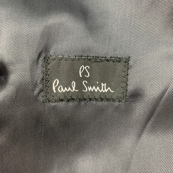 PS by PAUL SMITH Size XL Charcoal Plaid Wool Notch Lapel Coat - Picture 6 of 7